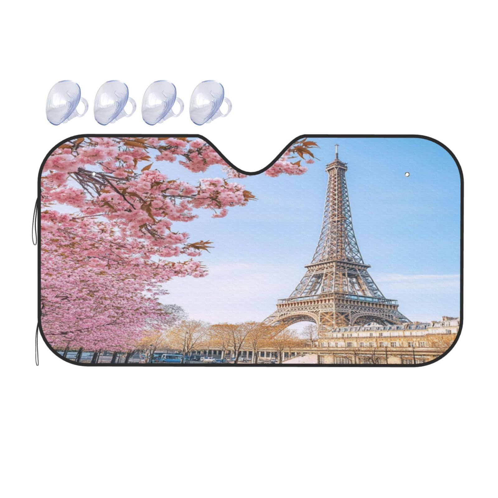 Cherry Blossom Eiffelturm Kirschblüten Rosa Auto-Sonnenschutz für Auto, LKW, SUV – blockiert UV-Strahlen, Sonne, 130 x 70 cm Cherry Blossom Eiffelturm Kirschblüten Rosa Auto-Sonnenschutz für Auto, LKW, SUV – blockiert UV-Strahlen, Sonne, 130 x 70 cm von SHFJASBNUMG