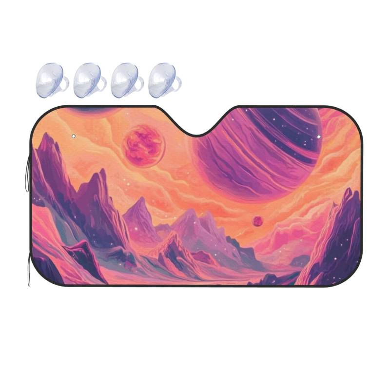 Cosmic Space bunter Sonnensystem, Planet Stern, Auto-Sonnenschutz für Auto, LKW, SUV, blockiert UV-Strahlen, Sonne, 130 x 70 cm von SHFJASBNUMG