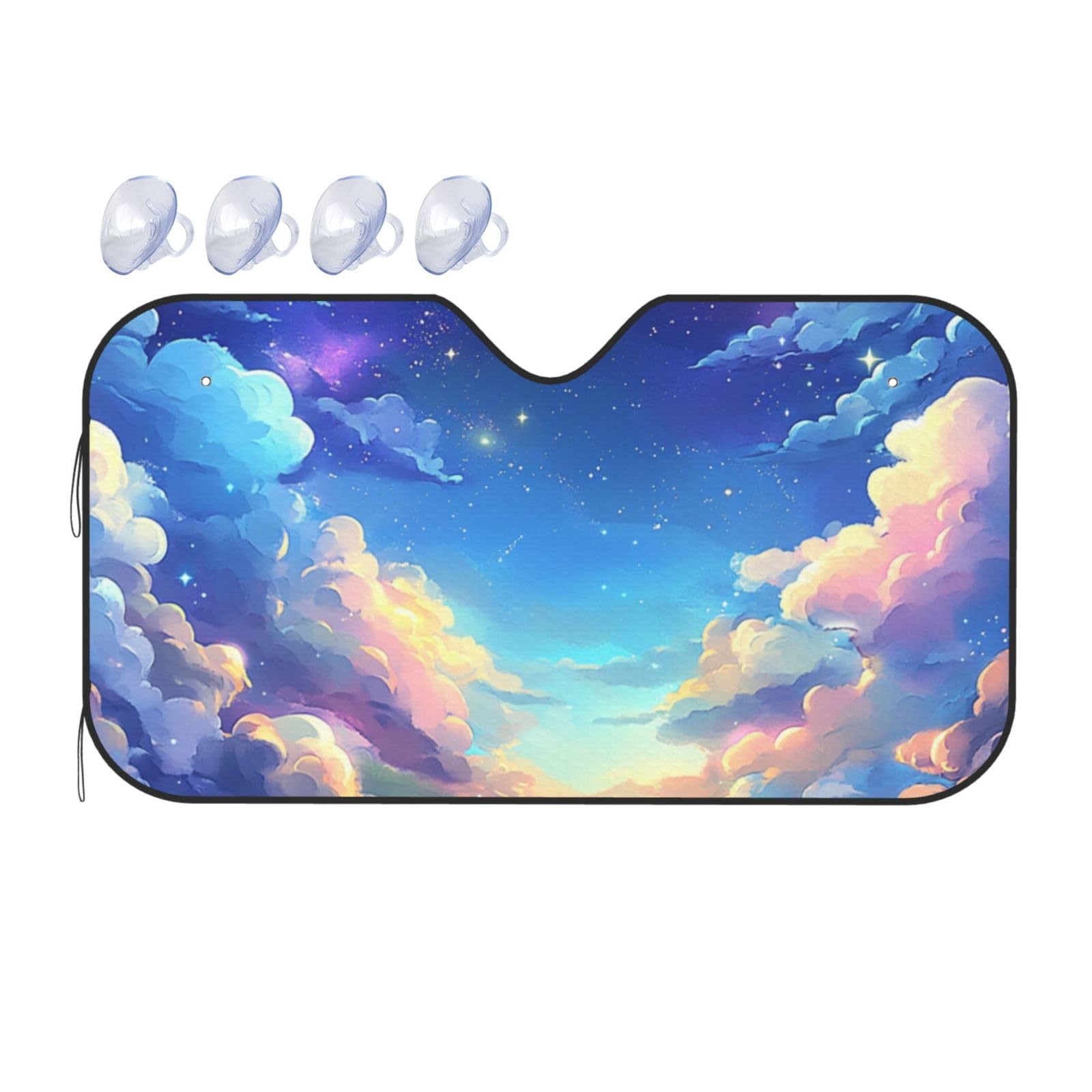 Dunkelblauer Sonnenschutz, Motiv: Wolke, Sternenhimmel, für Auto, LKW, SUV, blockiert UV-Strahlen, Sonne, 130 x 70 cm Dunkelblauer Sonnenschutz, Motiv: Wolke, Sternenhimmel, für Auto, LKW, SUV, blockiert UV-Strahlen, Sonne, 130 x 70 cm von SHFJASBNUMG