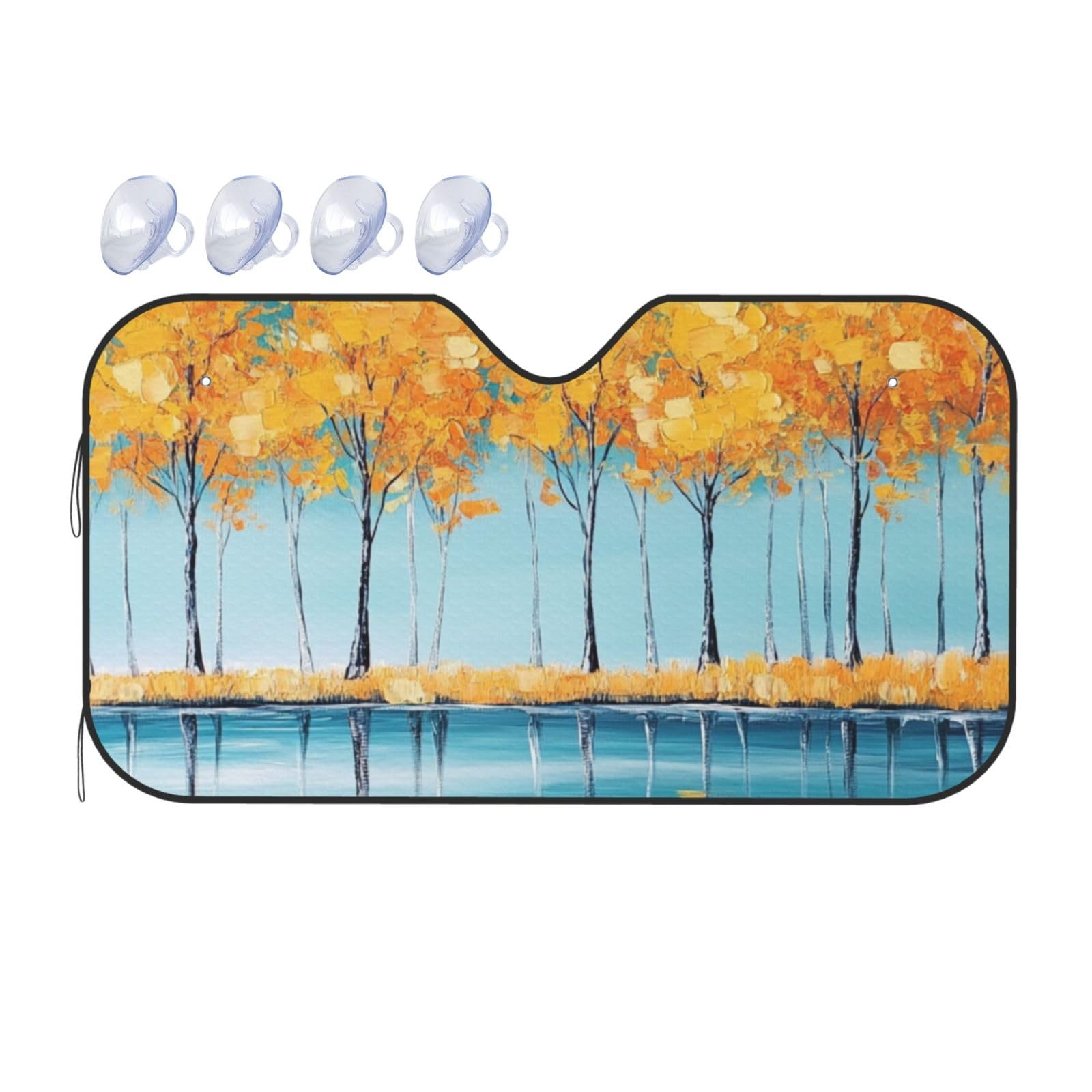 Gelbe Blätter Landschaft Bild Gold Ginkgo Baum Auto Sonnenschutz für Auto LKW SUV – blockiert UV-Strahlen Sonne, 130 x 70 cm Gelbe Blätter Landschaft Bild Gold Ginkgo Baum Auto Sonnenschutz für Auto LKW SUV – blockiert UV-Strahlen Sonne, 130 x 70 cm von SHFJASBNUMG