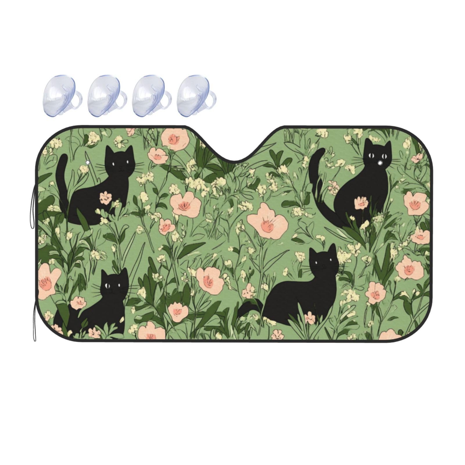 Kawaii Auto-Sonnenschutz für Auto, LKW, SUV, blockiert UV-Strahlen, 130 x 70 cm, Grün Kawaii Auto-Sonnenschutz für Auto, LKW, SUV, blockiert UV-Strahlen, 130 x 70 cm, Grün von SHFJASBNUMG