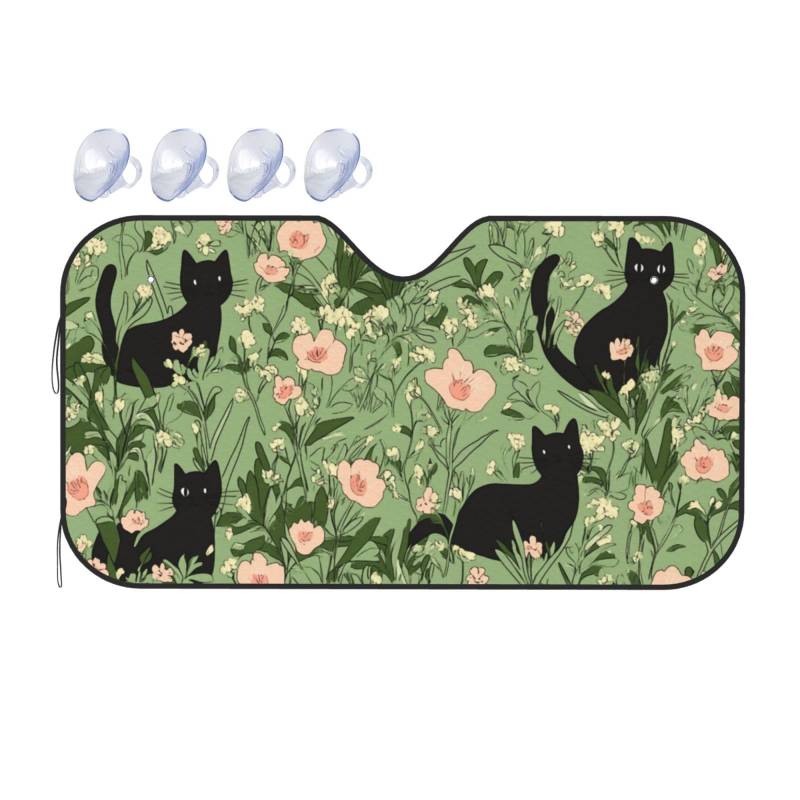 Kawaii Auto-Sonnenschutz für Auto, LKW, SUV, blockiert UV-Strahlen, 130 x 70 cm, Grün von SHFJASBNUMG
