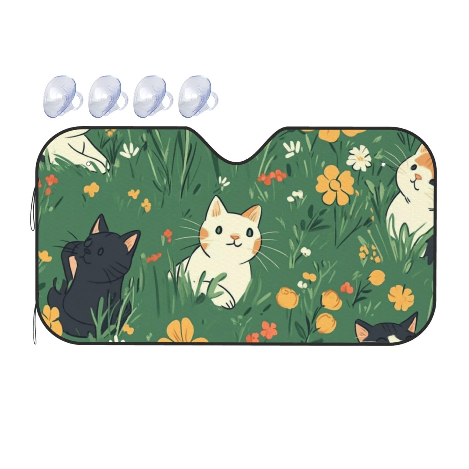 Kawaii Auto-Sonnenschutz für Auto, LKW, SUV, blockiert UV-Strahlen, 130 x 70 cm, Grün Kawaii Auto-Sonnenschutz für Auto, LKW, SUV, blockiert UV-Strahlen, 130 x 70 cm, Grün von SHFJASBNUMG
