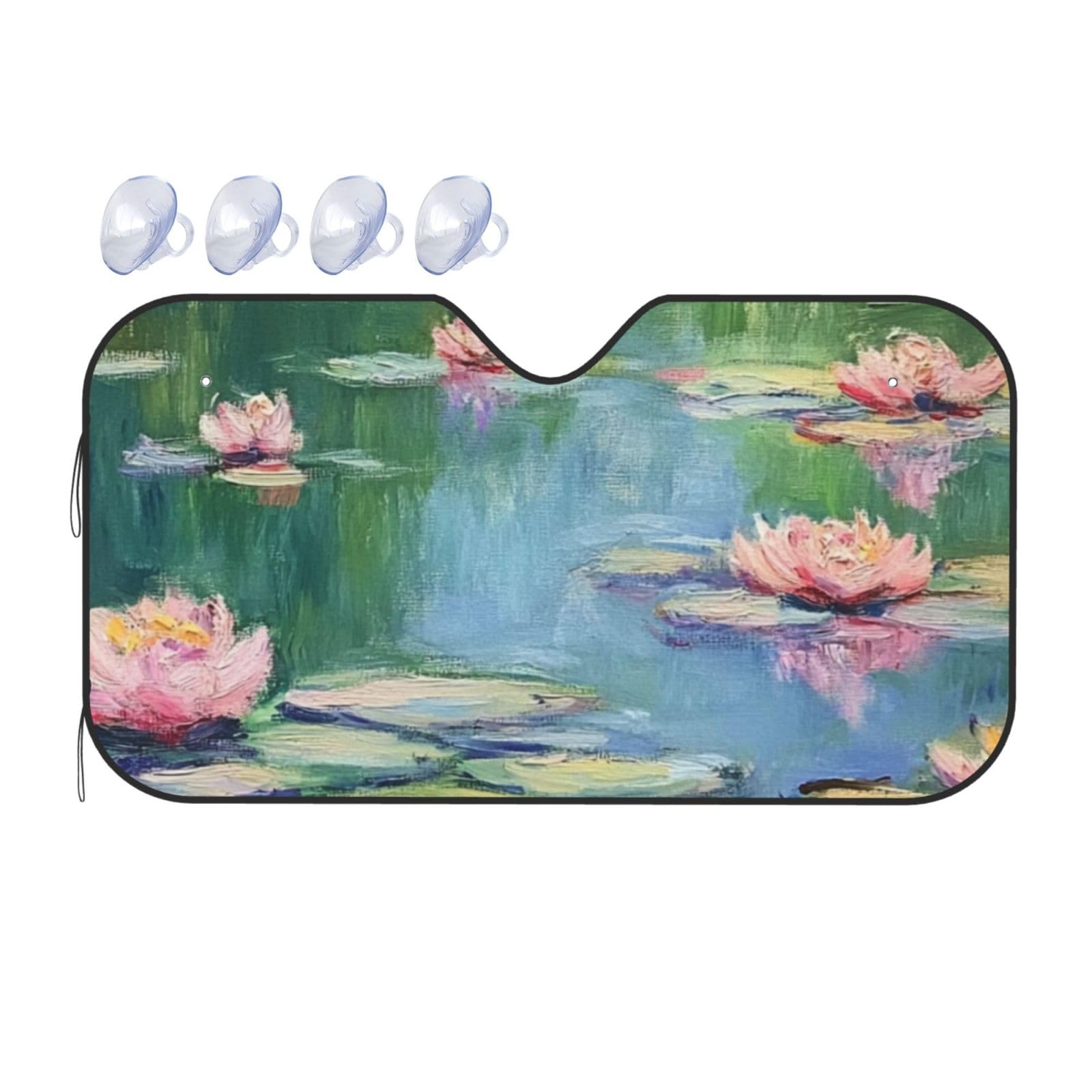 Nature Flower Pond Waterlily Green Floral Plant Art Auto-Sonnenschutz für Auto, LKW, SUV, blockiert UV-Strahlen, Sonne, 130 x 70 cm Nature Flower Pond Waterlily Green Floral Plant Art Auto-Sonnenschutz für Auto, LKW, SUV, blockiert UV-Strahlen, Sonne, 130 x 70 cm von SHFJASBNUMG
