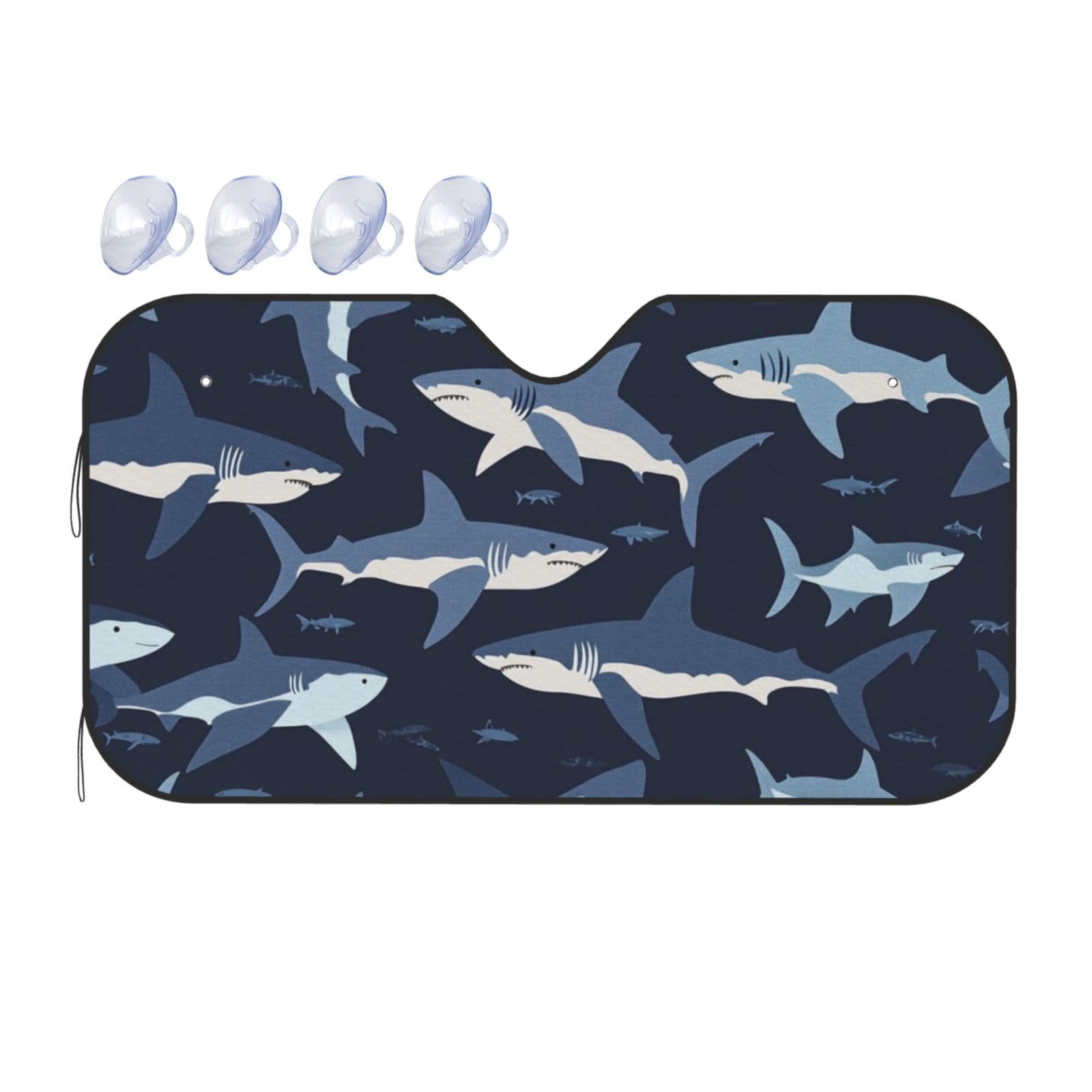 Shark Angry Sharks niedlicher Hai-Sonnenschutz für Auto, LKW, SUV, blockiert UV-Strahlen, Sonne, 130 x 70 cm Shark Angry Sharks niedlicher Hai-Sonnenschutz für Auto, LKW, SUV, blockiert UV-Strahlen, Sonne, 130 x 70 cm von SHFJASBNUMG