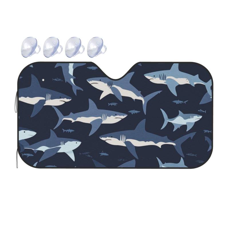 Shark Angry Sharks niedlicher Hai-Sonnenschutz für Auto, LKW, SUV, blockiert UV-Strahlen, Sonne, 130 x 70 cm von SHFJASBNUMG