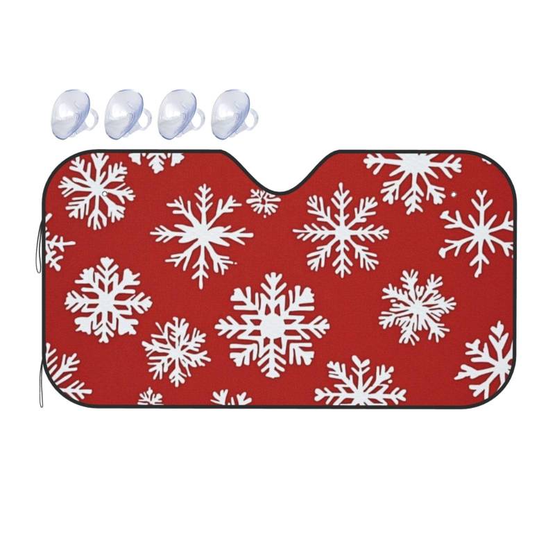 Snowflakes weißer Schnee-Weihnachts-Sonnenschutz für Auto, LKW, SUV, blockiert UV-Strahlen, Sonne, 130 x 70 cm von SHFJASBNUMG