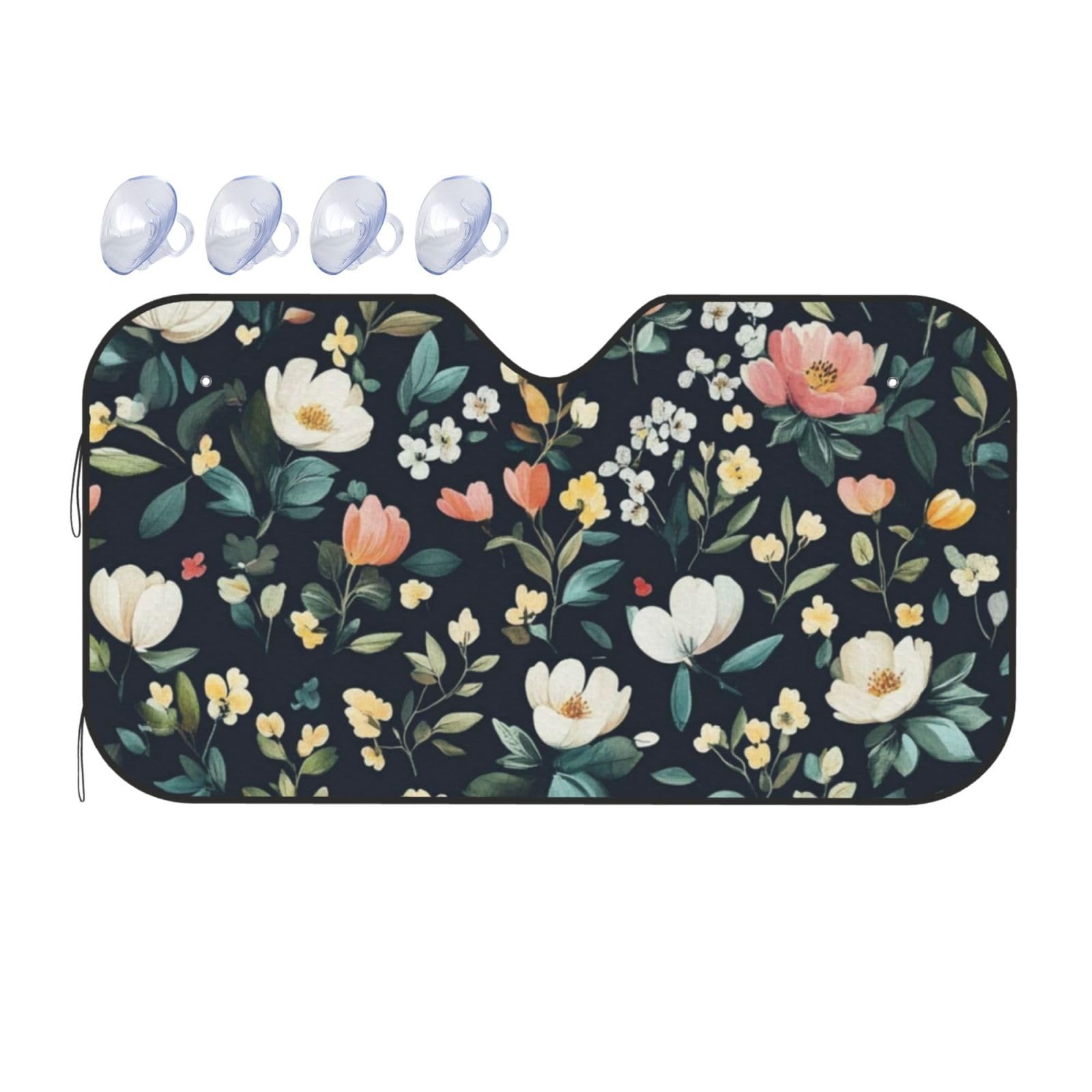 Sonnenblende im Vintage-Stil, abstrakt, Aquarell, Rouge, Blume, dunkles Blumenmuster, Wärmedämmung, leicht, einfach zu bedienen, Auto-Sonnenblende für SUV, Limousine und PKW, 140 x 76 cm Sonnenblende im Vintage-Stil, abstrakt, Aquarell, Rouge, Blume, dunkles Blumenmuster, Wärmedämmung, leicht, einfach zu bedienen, Auto-Sonnenblende für SUV, Limousine und PKW, 140 x 76 cm von SHFJASBNUMG