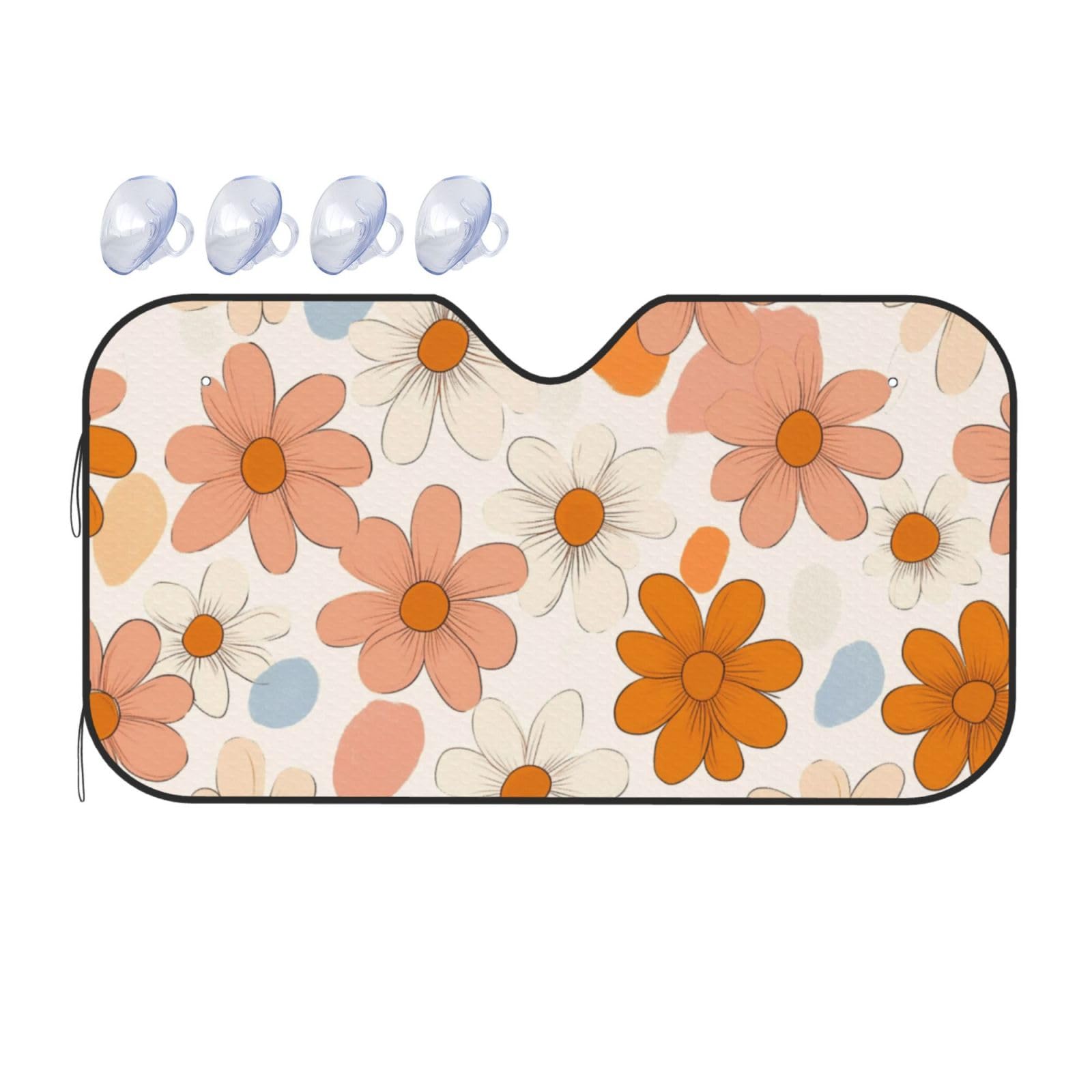 Sonnenblende mit Gänseblümchen-Blumen-Motiv, Wärmedämmung, leicht, einfach zu bedienen, Auto-Sonnenblende für SUV, Limousine und PKW, 140 x 76 cm Sonnenblende mit Gänseblümchen-Blumen-Motiv, Wärmedämmung, leicht, einfach zu bedienen, Auto-Sonnenblende für SUV, Limousine und PKW, 140 x 76 cm von SHFJASBNUMG
