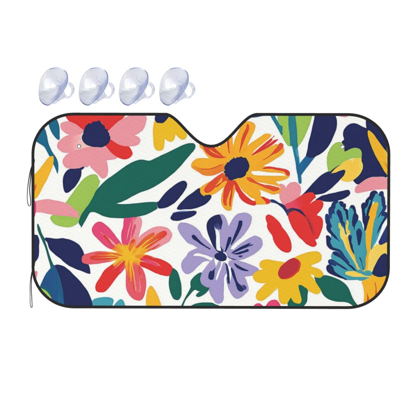 Wasserfarben-Sonnenblende mit abstrakten Blumenblättern, Wärmedämmung, leicht, einfach zu bedienen, Auto-Sonnenblende für SUV, Limousine und PKW, 140 x 76 cm Wasserfarben-Sonnenblende mit abstrakten Blumenblättern, Wärmedämmung, leicht, einfach zu bedienen, Auto-Sonnenblende für SUV, Limousine und PKW, 140 x 76 cm von SHFJASBNUMG