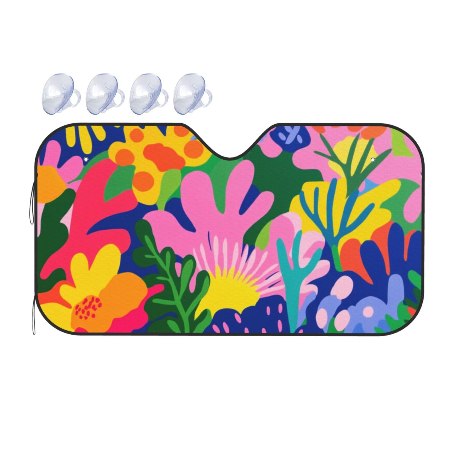 Wasserfarben-Sonnenblende mit abstrakten Blumenblättern, Wärmedämmung, leicht, einfach zu bedienen, Auto-Sonnenblende für SUV, Limousine und PKW, 140 x 76 cm Wasserfarben-Sonnenblende mit abstrakten Blumenblättern, Wärmedämmung, leicht, einfach zu bedienen, Auto-Sonnenblende für SUV, Limousine und PKW, 140 x 76 cm von SHFJASBNUMG