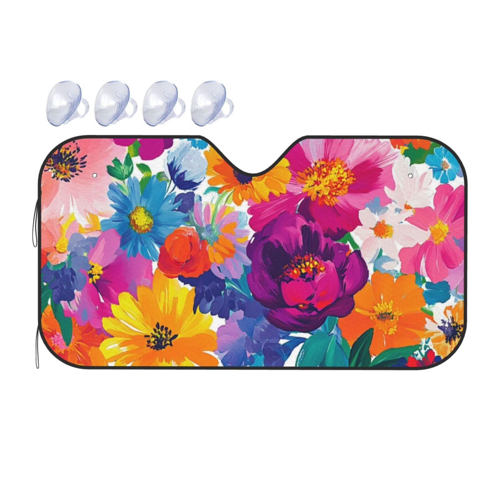 Wasserfarbenblätter, abstrakte Blumenblätter, Auto-Windschutzscheibe, Wärmedämmung, Sonnenschutz, leicht, einfach zu bedienen, Auto-Sonnenblende für SUV, Limousine und PKW, 140 x 76 cm Wasserfarbenblätter, abstrakte Blumenblätter, Auto-Windschutzscheibe, Wärmedämmung, Sonnenschutz, leicht, einfach zu bedienen, Auto-Sonnenblende für SUV, Limousine und PKW, 140 x 76 cm von SHFJASBNUMG