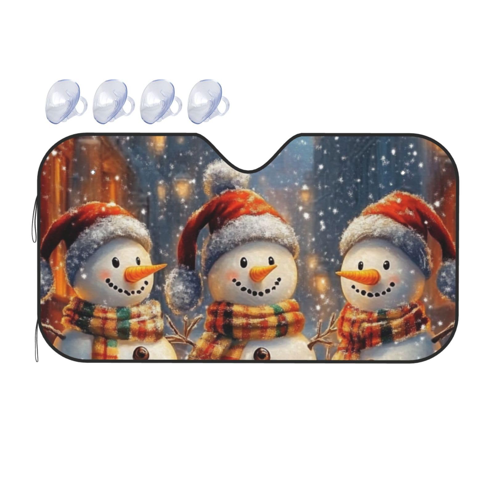 Weihnachts-Schneemann, niedlicher Schneemann, Winter, Weihnachten, Auto-Windschutzscheibe, Wärmedämmung, Sonnenschutz, leicht, einfach zu bedienen, Auto-Sonnenblende für SUV, Limousine und PKW, 140 x Weihnachts-Schneemann, niedlicher Schneemann, Winter, Weihnachten, Auto-Windschutzscheibe, Wärmedämmung, Sonnenschutz, leicht, einfach zu bedienen, Auto-Sonnenblende für SUV, Limousine und PKW, 140 x von SHFJASBNUMG