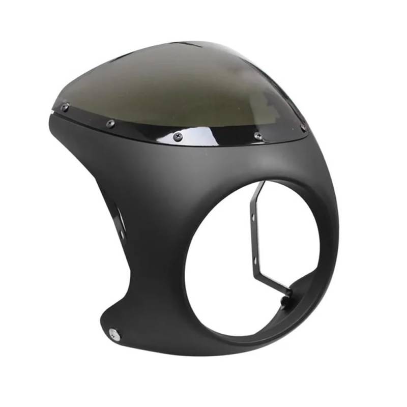 SHFORJCFME Motorrad Frontscheibe Für Cafe Racer Scheinwerfer Windschutzscheibe Motorrad Front Scheinwerfer Anti-Herbst Lenker Verkleidung Schutz Windschutzscheibe von SHFORJCFME