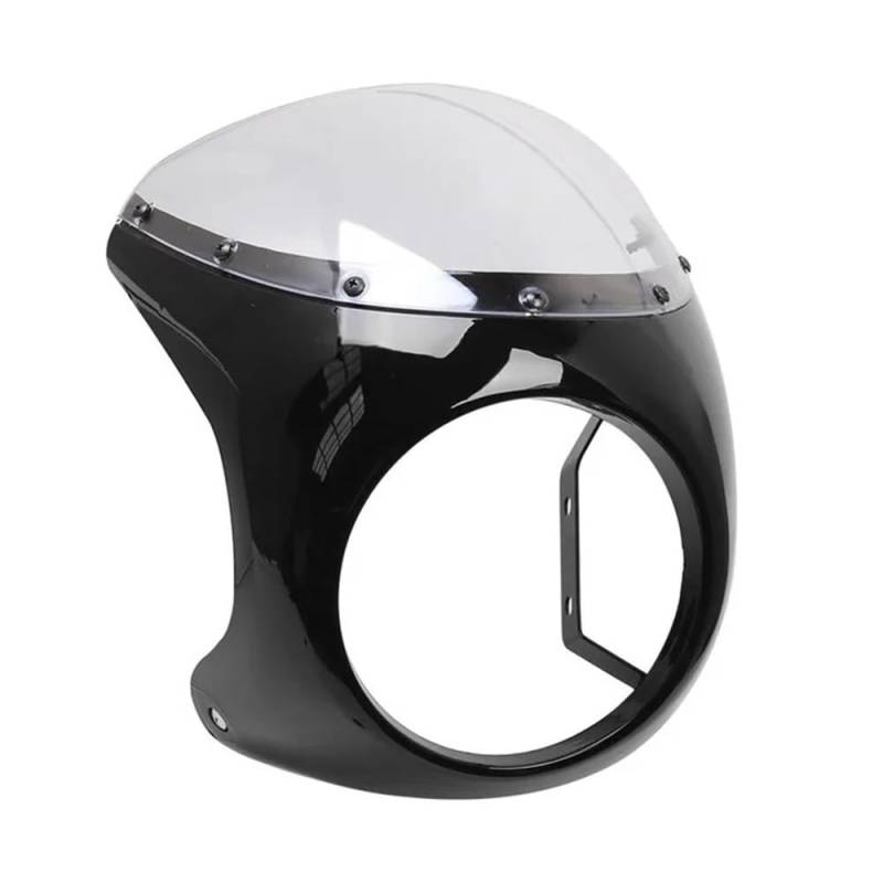 SHFORJCFME Motorrad Frontscheibe Für Cafe Racer Scheinwerfer Windschutzscheibe Motorrad Front Scheinwerfer Anti-Herbst Lenker Verkleidung Schutz Windschutzscheibe von SHFORJCFME