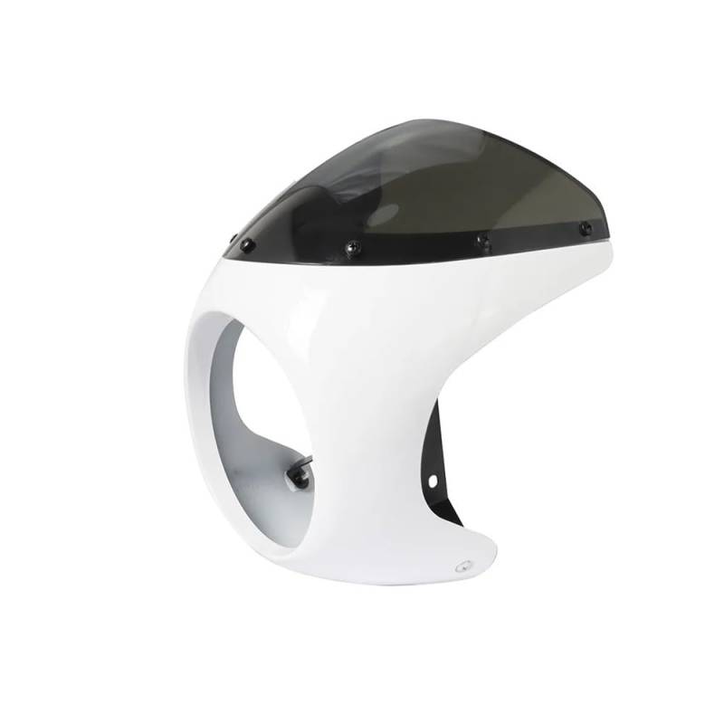 SHFORJCFME Motorrad Frontscheibe Für Cafe Racer Scheinwerfer Windschutzscheibe Motorrad Front Scheinwerfer Anti-Herbst Lenker Verkleidung Schutz Windschutzscheibe von SHFORJCFME