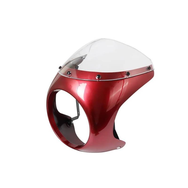 SHFORJCFME Motorrad Frontscheibe Für Cafe Racer Scheinwerfer Windschutzscheibe Motorrad Front Scheinwerfer Anti-Herbst Lenker Verkleidung Schutz Windschutzscheibe von SHFORJCFME