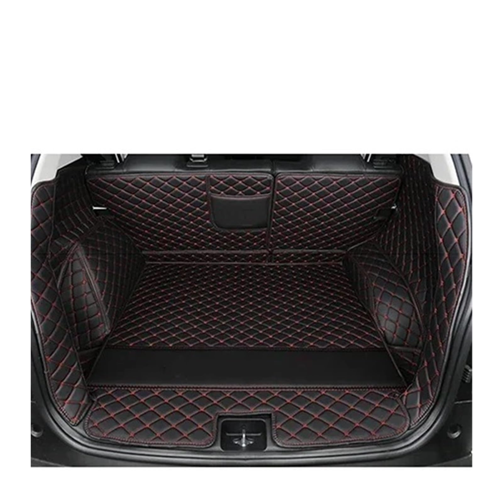 Kofferraummatte für Cayenne 2011 2012 2013 2014 2015 2016 2017 Cargo Liner Teppich Innenteile Zubehör Abdeckung Kofferraumschutz (schwarz rot D) von SHGJGH