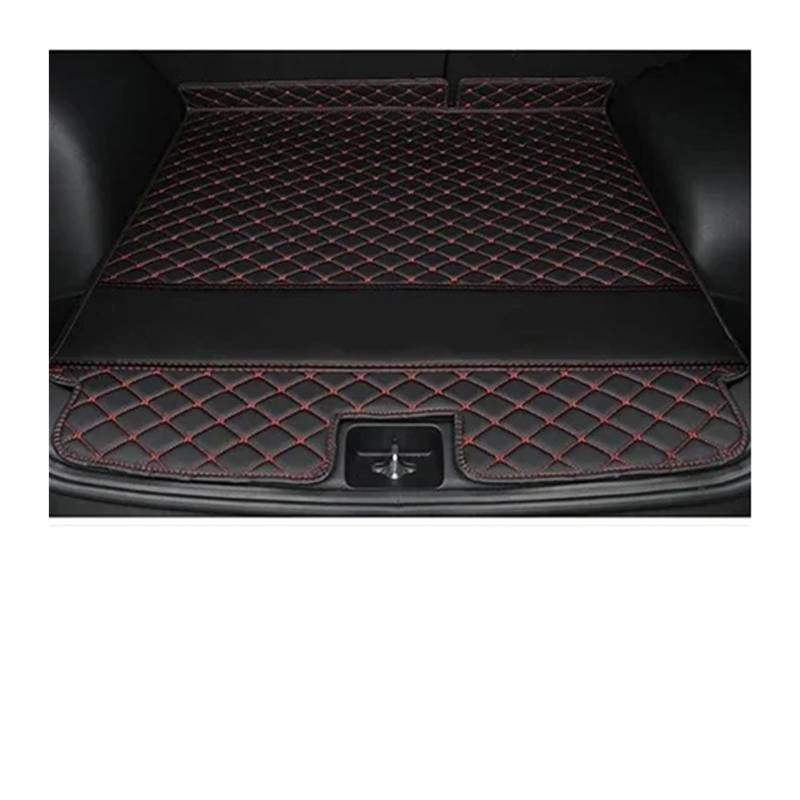 Kofferraummatte für Cayenne 2011 2012 2013 2014 2015 2016 2017 Cargo Liner Teppich Innenteile Zubehör Abdeckung Kofferraumschutz (schwarz rot b) von SHGJGH