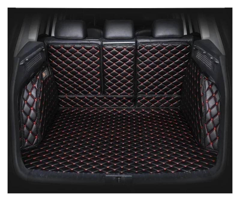 Kofferraummatte für Infiniti QX70 2013–2017, vollständige Abdeckung, Innenausstattung, Autozubehör, Teppich, Kofferraumschutz (Schwarz / Rot, 4 Stück) von SHGJGH