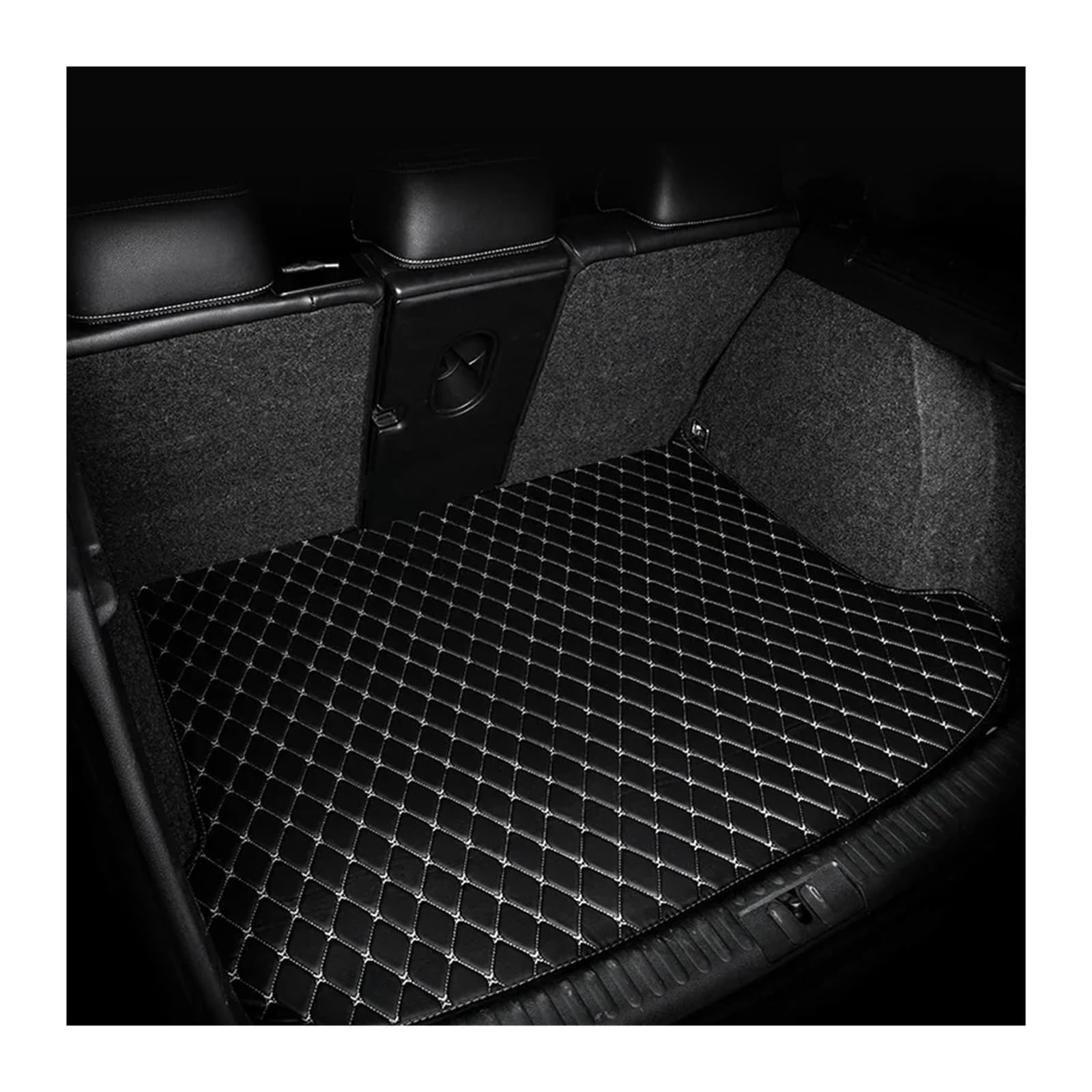 Kofferraummatte für VW ID.4 für Crozz 2020 2021 2022 2023 Ledermatte Kofferraummatte Organizer Maletero Coche Autozubehör Kofferraumschutz (schwarz beige Sigle) von SHGJGH