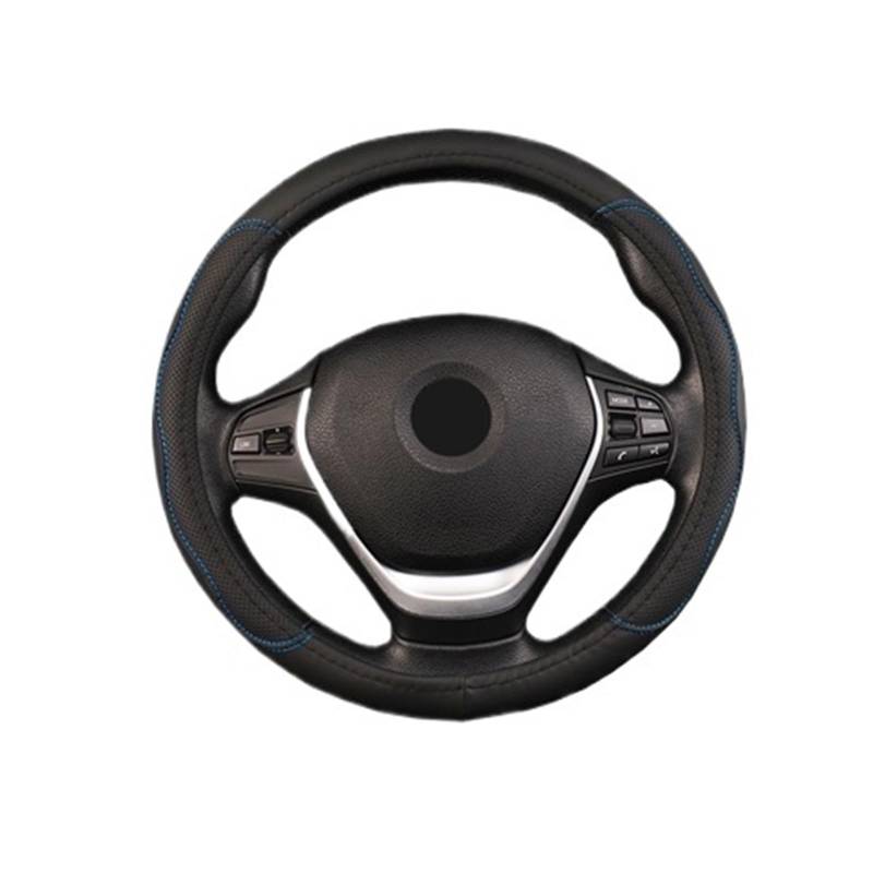 Lenkradbezug aus geprägtem Leder Compatible with Autos und Lastwagen, kompatibel mit Autodurchmessern von 36384042454750CM, 7 Größen zur Auswahl(45 cm Blue) von SHIAIS