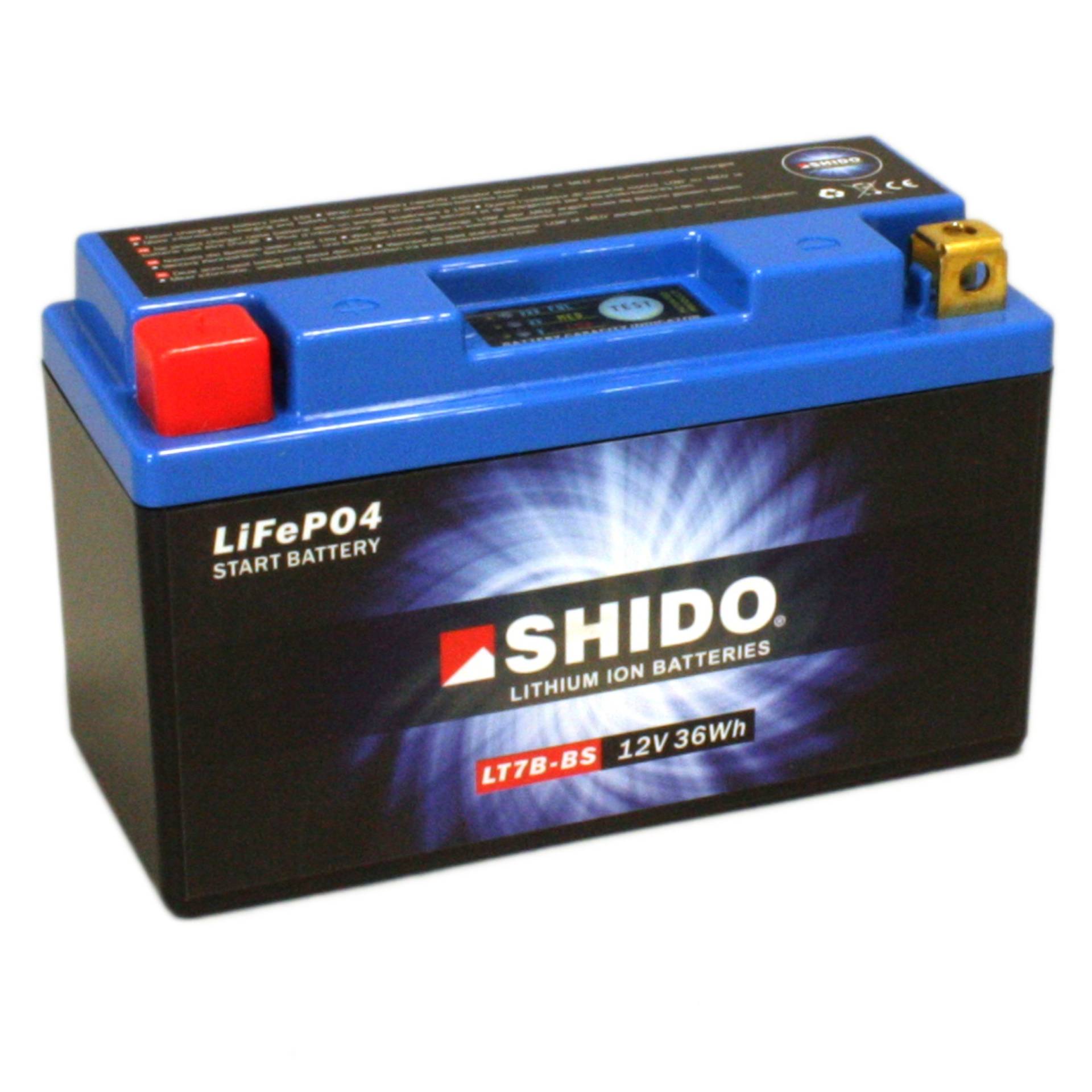 Batterie Shido Lithium LT7B-BS / YT7B-BS, 12V/6,5AH (Maße: 150x65x93) für Suzuki DR-Z 400 SM Baujahr 2008 von Shido