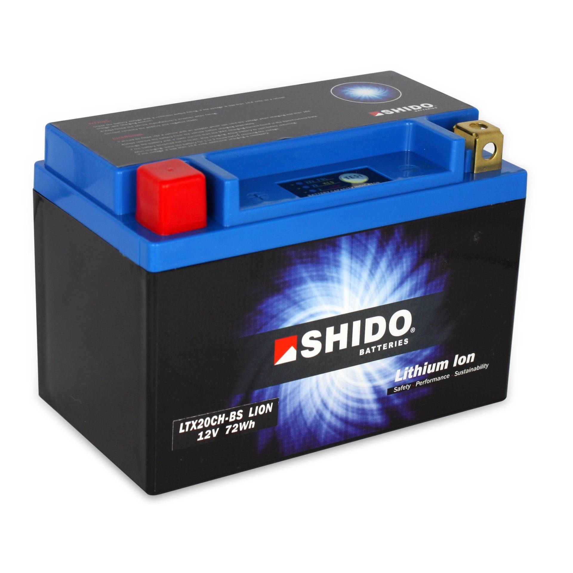 Batterie Shido Lithium LTX20CH-BS / YTX20CH-BS, 12V/18AH (Maße: 150x87x161) für Moto Guzzi Breva 1100 Baujahr 2007 von Shido