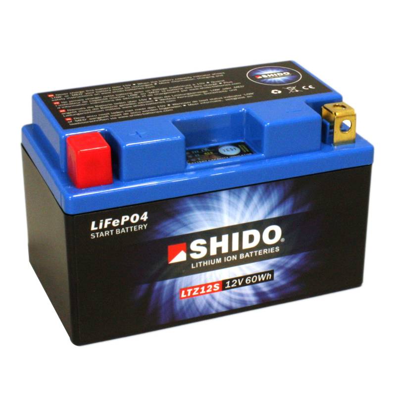 Motorrad Batterie Shido Lithium LTZ12S / YTZ12S, 12V/11AH (Maße: 150x87x110) von Shido