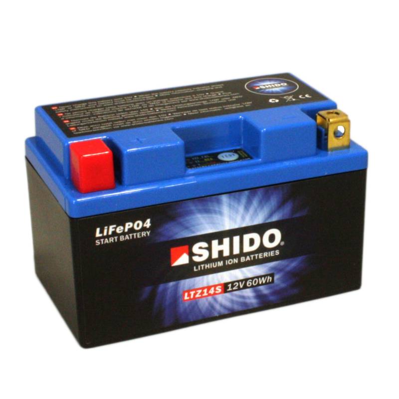Motorrad Batterie Shido Lithium LTZ14S / YTZ14S, 12V/11,2AH (Maße: 150x87x110) von Shido