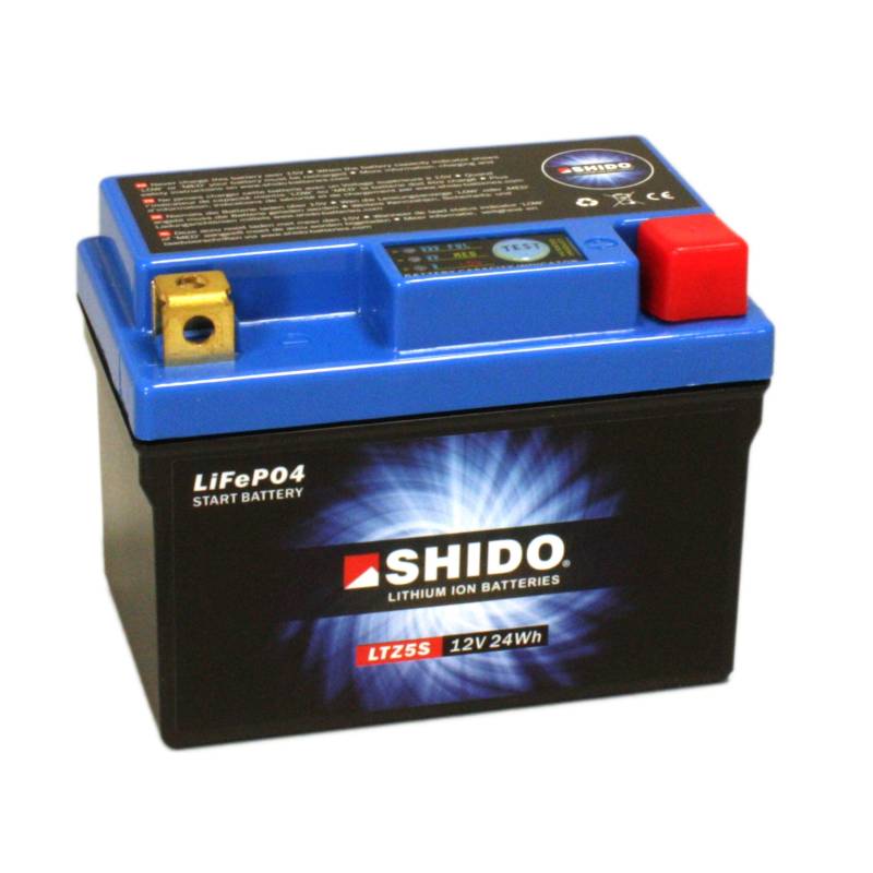 Motorrad Batterie Shido Lithium LTZ5S / YTZ5S, 12V/3,5AH (Maße: 113x70x105) von Shido