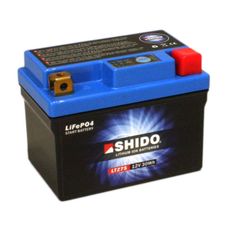 Motorrad Batterie Shido Lithium LTZ7S / YTZ7S, 12V/6AH (Maße: 113x70x105) von Shido