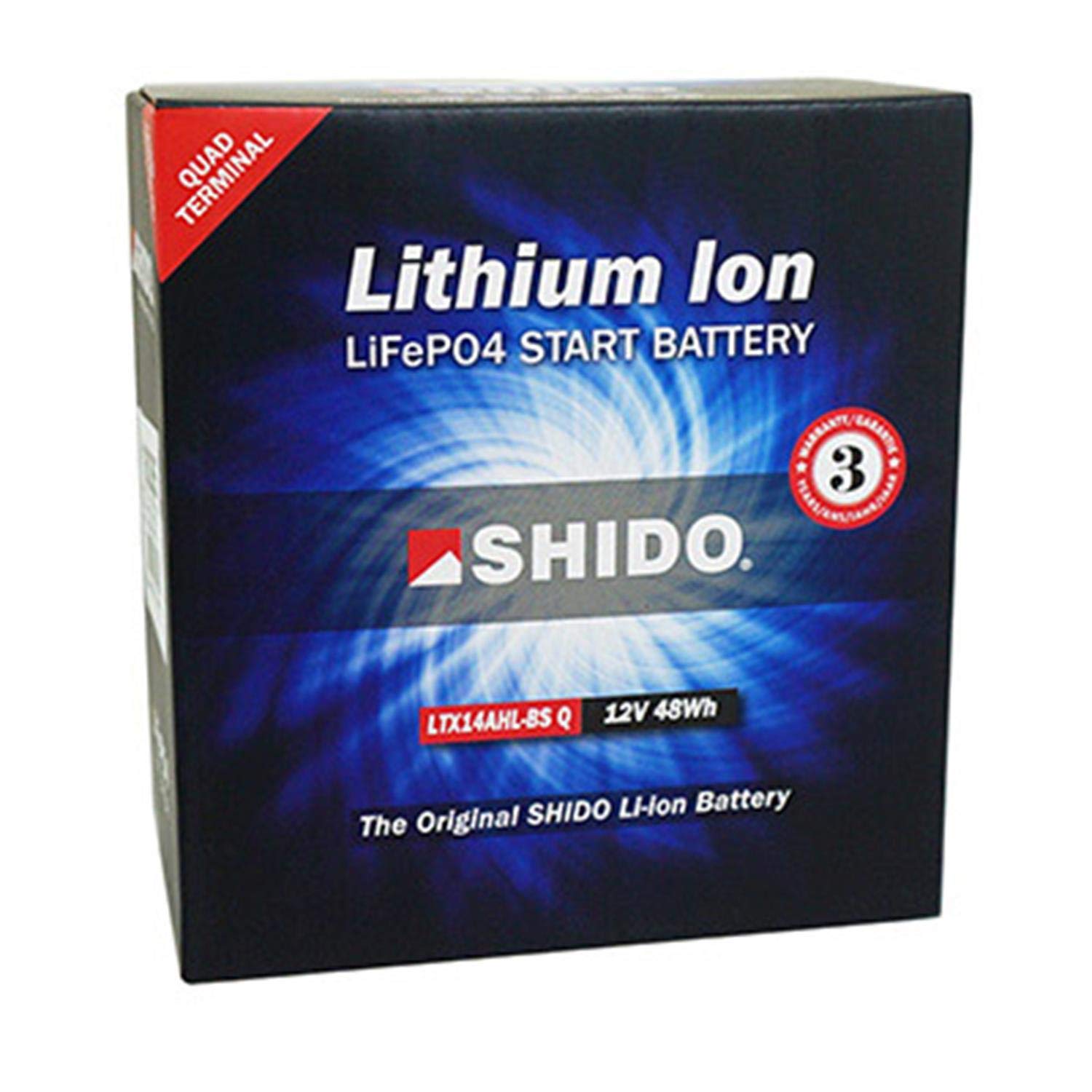 YTX14AHL-BS Shido Lithium Motorradbatterie LiFePO4 LTX14AHL-BS Q von SHIDO