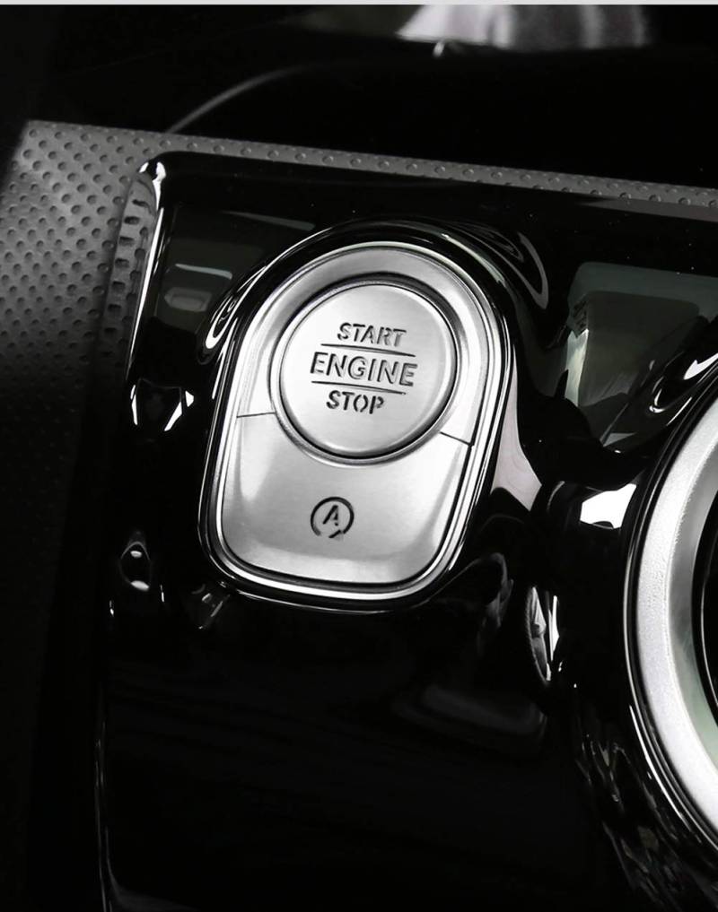 SHIFENG Auto-Startknopf für Benz, A W177 B W247 GLB X247 CLA W118 GLE W167 GLS X167 2020 2021, Edelstahl, silberfarben von SHIFENG