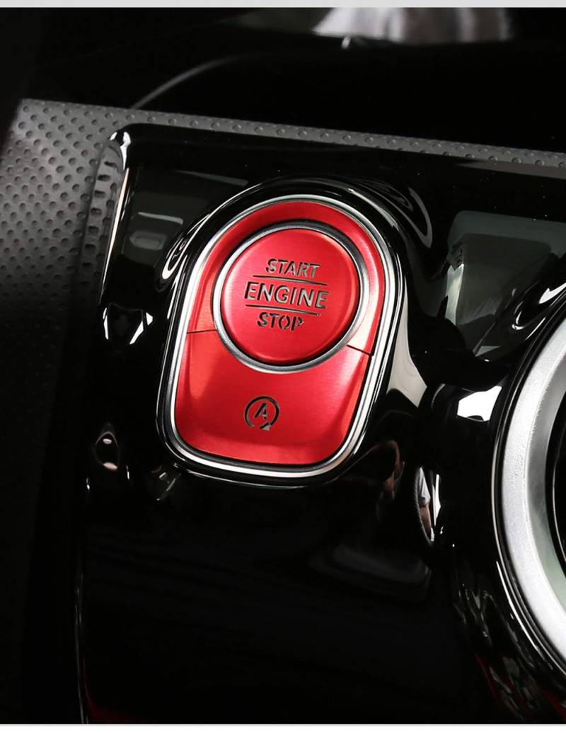 SHIFENG Auto-Startknopf für Benz A W177 B W247 GLB X247 CLA W118 GLE W167 GLS X167 2020 2021 aus Edelstahl (rot) von SHIFENG