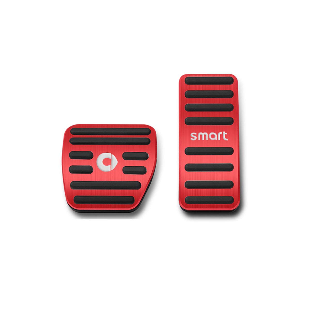 SHIFENG Bremspedalabdeckung für Smart 453 Fortwo Forfour (rot, Smart-Logo) von SHIFENG