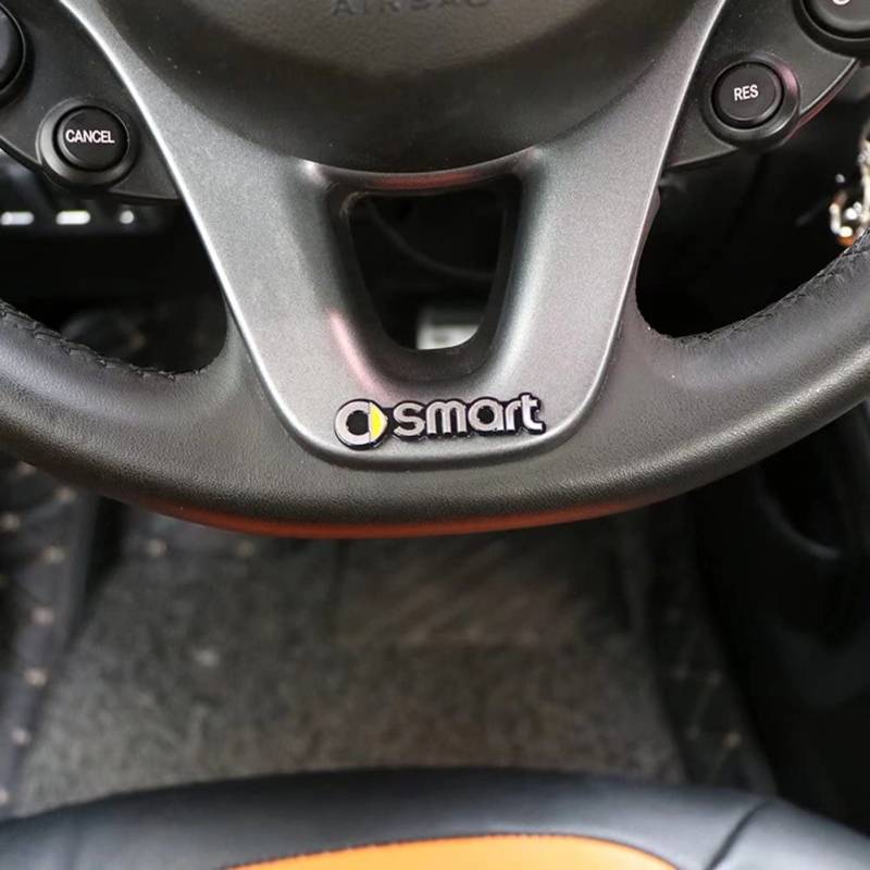 SHIFENG Für Smart Fortwo Forfour 453 451 450 Crossblade City Cabrio City-Coupe Roadster Smart Logo Metallaufkleber 2 Stück von SHIFENG