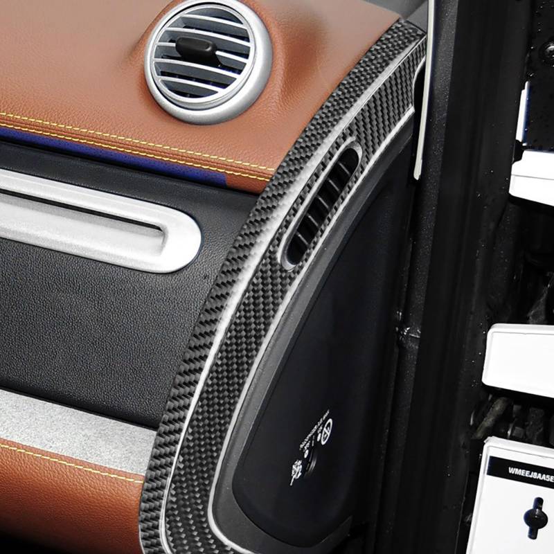 SHIFENG Kompatibel mit Smart Fortwo 451 2008-2014 Kohlefaser Auto Interieur Armaturenbrett Seitendekoration Trim Zubehör 4 Stück von SHIFENG