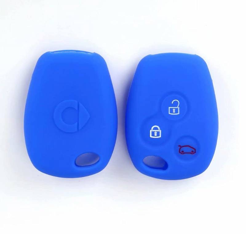 SHIFENG Silikon-Autoschlüssel-Hülle für Mercedes Benz Smart 453 Fortwo Forfour Renault Megane 3 Fluence Zubehör (blau) von SHIFENG