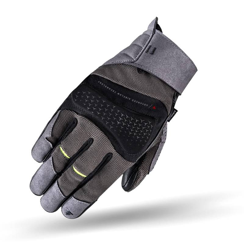 SHIMA AIR 2.0 Men Motorradhandschuhe Herren - Belüftete, Sommer Handschuhe aus Mesh mit Knöchel und Finger Protektoren, Verstärkte Handfläche (Grau, 3XL) von SHIMA