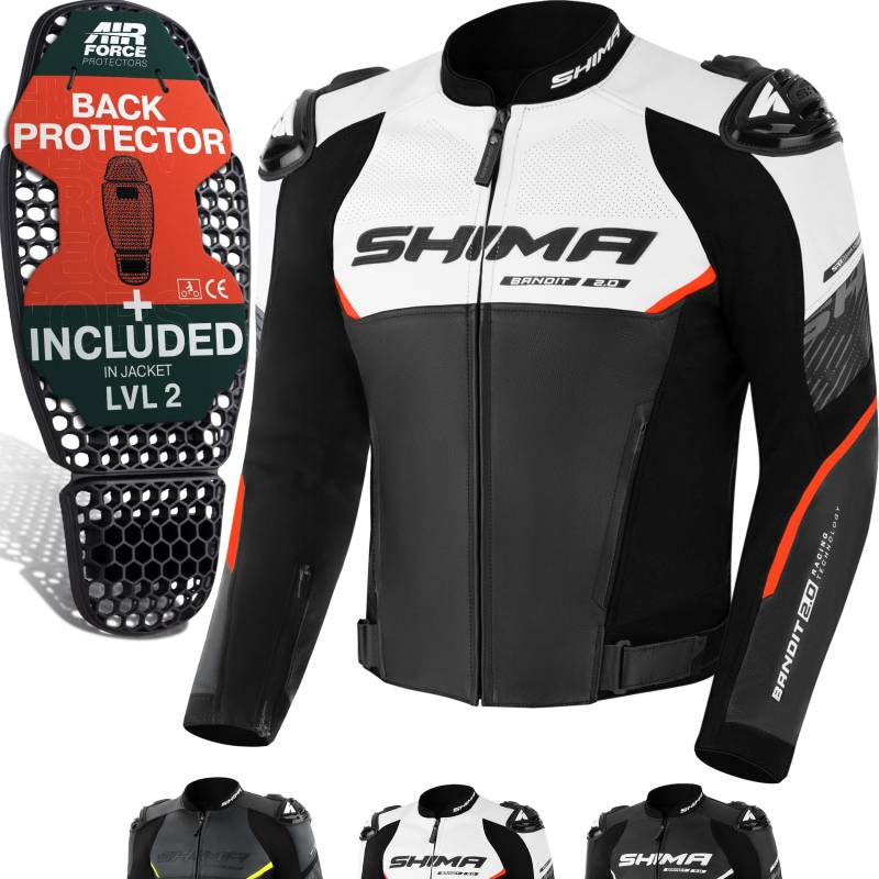 SHIMA Herren Bandit 2.0 Motorradkombi, Jacke/Rot, 56 EU von SHIMA