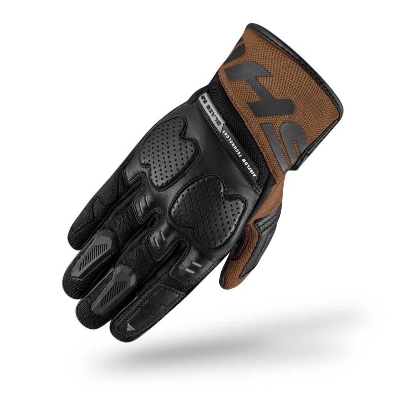 SHIMA BLAZE 2.0 Motorrad Handschuhe Herren Textil Kurze Sommer Motorradhandschuhe Schutz Ledereinsätze Touchscreen Stadt Motorcycle Belüftet Verstärkt Leicht (Männer, Braun, M) von SHIMA