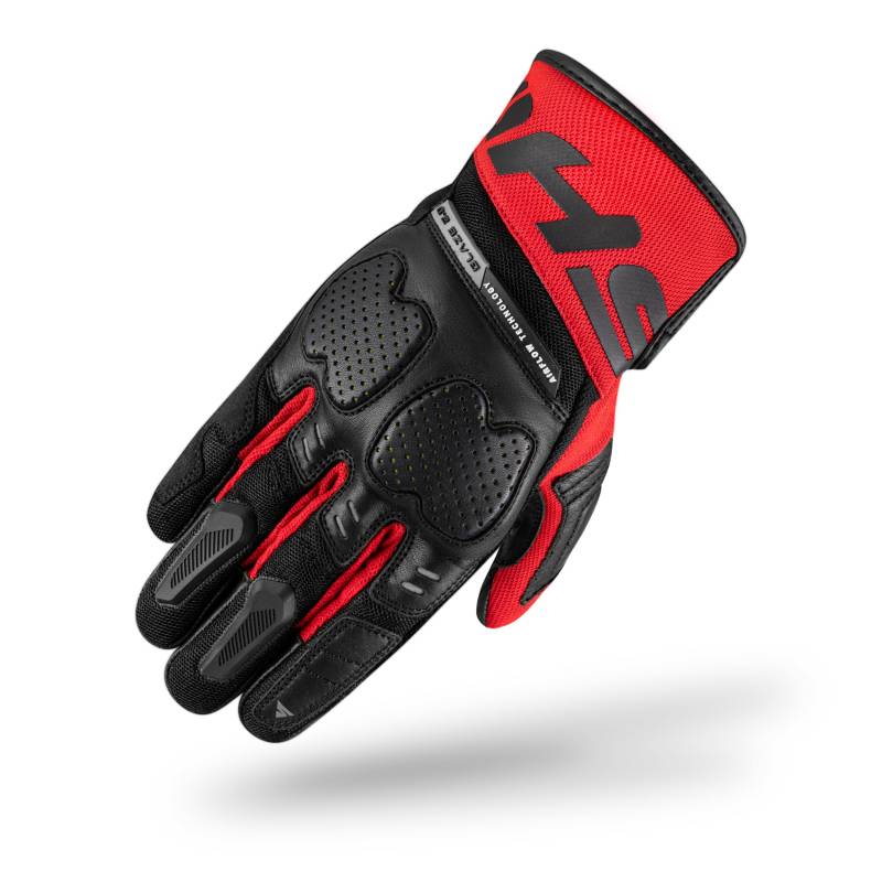 SHIMA BLAZE 2.0 Motorrad Handschuhe Herren Textil Kurze Sommer Motorradhandschuhe Schutz Ledereinsätze Touchscreen Stadt Motorcycle Belüftet Verstärkt Leicht (Männer, Rot, XXL) von SHIMA