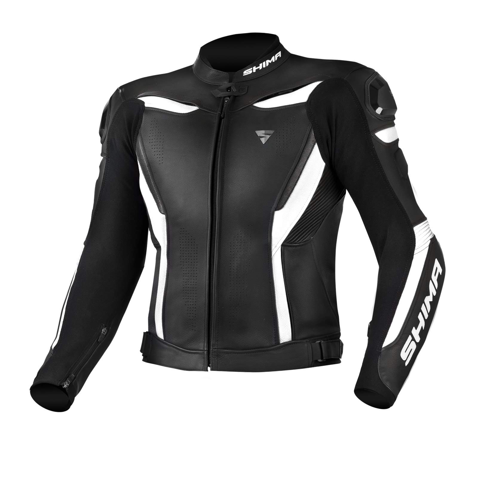 SHIMA CHASE Motorradjacke Herren -Sport Biker Lederjacke Männer Belüftet Sommer mit Schulter Schleifers, Schulter, Ellbogen und Rückenprotektoren, Verstärkte Doppelnähte (Weiß, 54) von SHIMA