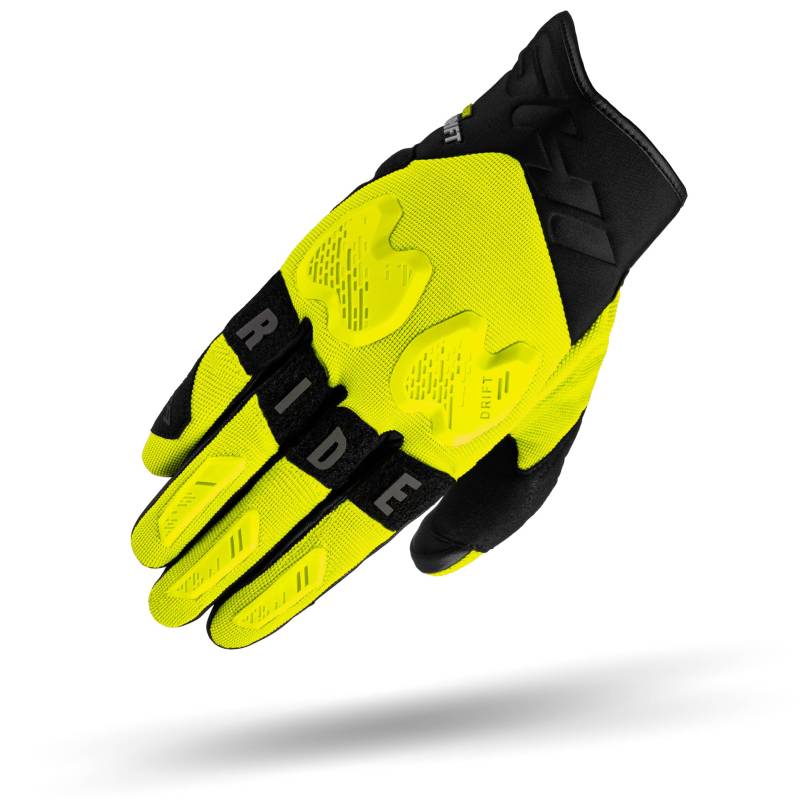 SHIMA DRIFT GLV Motorrad Handschuhe Herren Leder Kurze Sommer Motorradhandschuhe Schutz Touchscreen Stadt Lederhandschuhe Motorcycle Belüftet Verstärkt Perforiertes Leicht (Männer, Fluo, S) von SHIMA