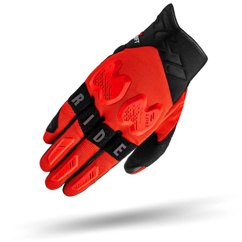 SHIMA DRIFT GLV Motorrad Handschuhe Herren Leder Kurze Sommer Motorradhandschuhe Schutz Touchscreen Stadt Lederhandschuhe Motorcycle Belüftet Verstärkt Perforiertes Leicht (Männer, Rot, M) von SHIMA