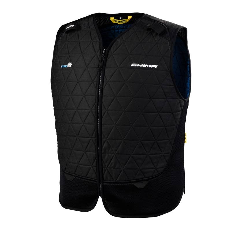 SHIMA HYDROCOOL Vest - Ultraleichte Kühlende Motorradweste aus HyperKwel Polymer. Bis zu 8 Stunden Kühleffekt - Kompatibel Jacken (Schwarz, XS) von SHIMA
