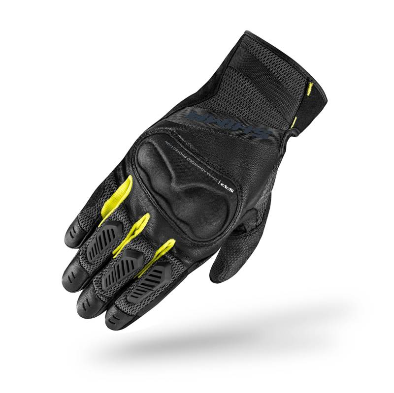SHIMA HERO GLV Motorrad Handschuhe Herren Leder Kurze Sommer Motorradhandschuhe Schutz Touchscreen Stadt Lederhandschuhe Motorcycle Belüftet Verstärkt Perforiertes Leicht (Herren, Fluo, XXL) von SHIMA