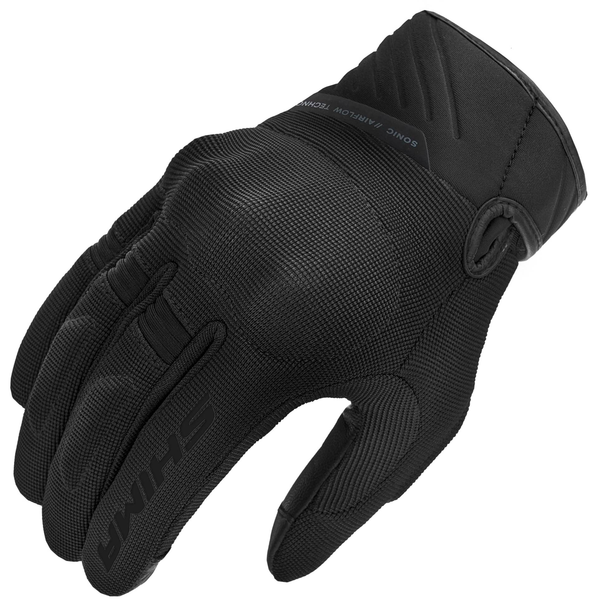 SHIMA SONIC Motorrad Handschuhe Herren Kurze Sommer Motorradhandschuhe Schutz Schutzkleidung Touchscreen Motorcycle Belüftet Verstärkt Leicht Motorbike Sommerhandschuh (Männer, Schwarz, 4XL) von SHIMA