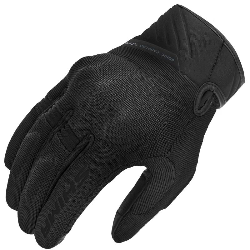 SHIMA SONIC Motorrad Handschuhe Herren Kurze Sommer Motorradhandschuhe Schutz Schutzkleidung Touchscreen Motorcycle Belüftet Verstärkt Leicht Motorbike Sommerhandschuh (Männer, Schwarz, 4XL) von SHIMA